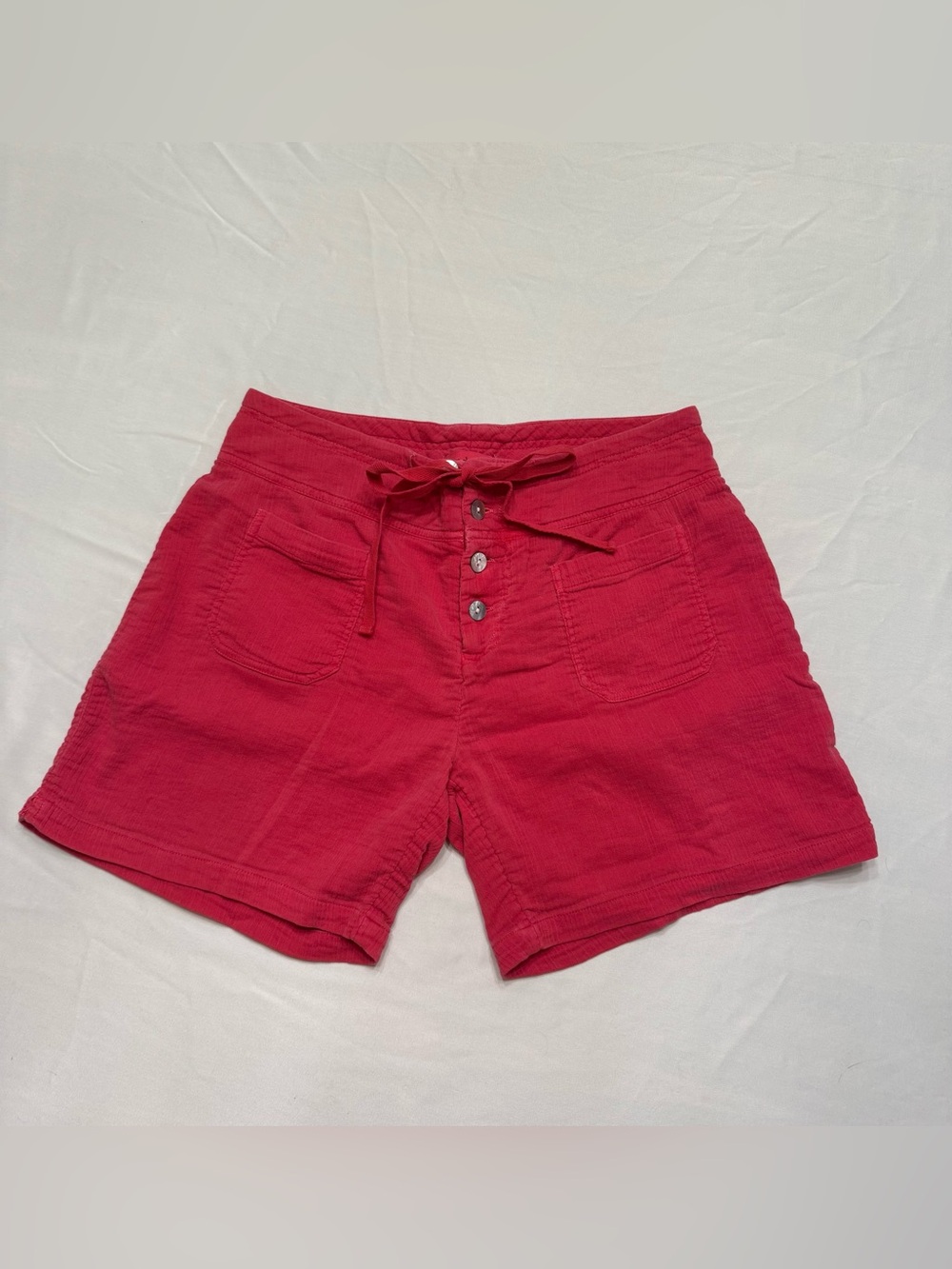 Sundance Button Front Shorts in Red